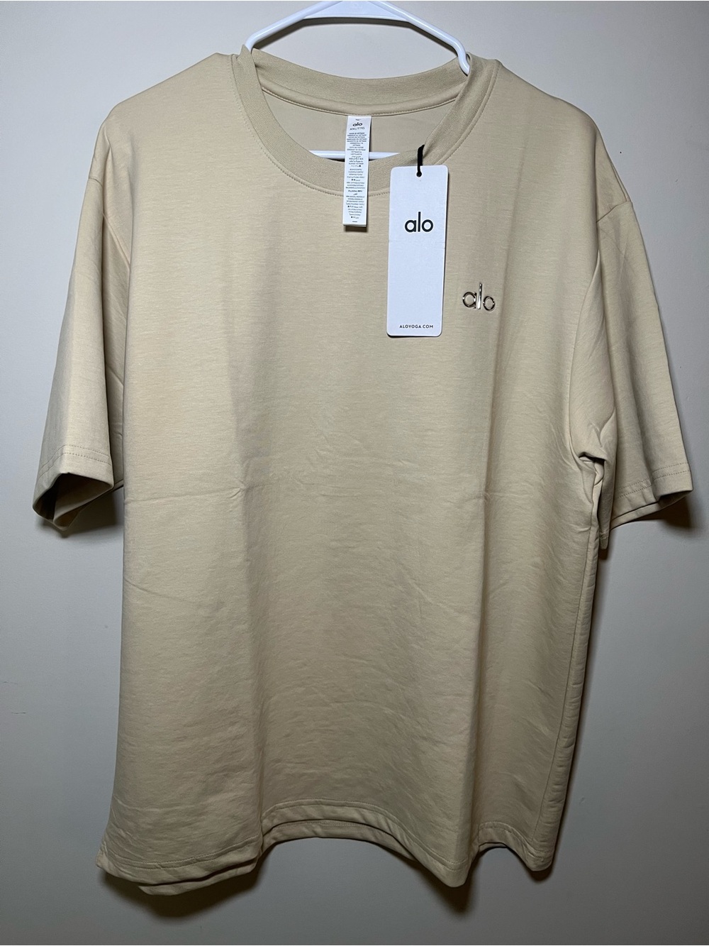 ALO Yoga Short Sleeve Crewneck Tee in Sand